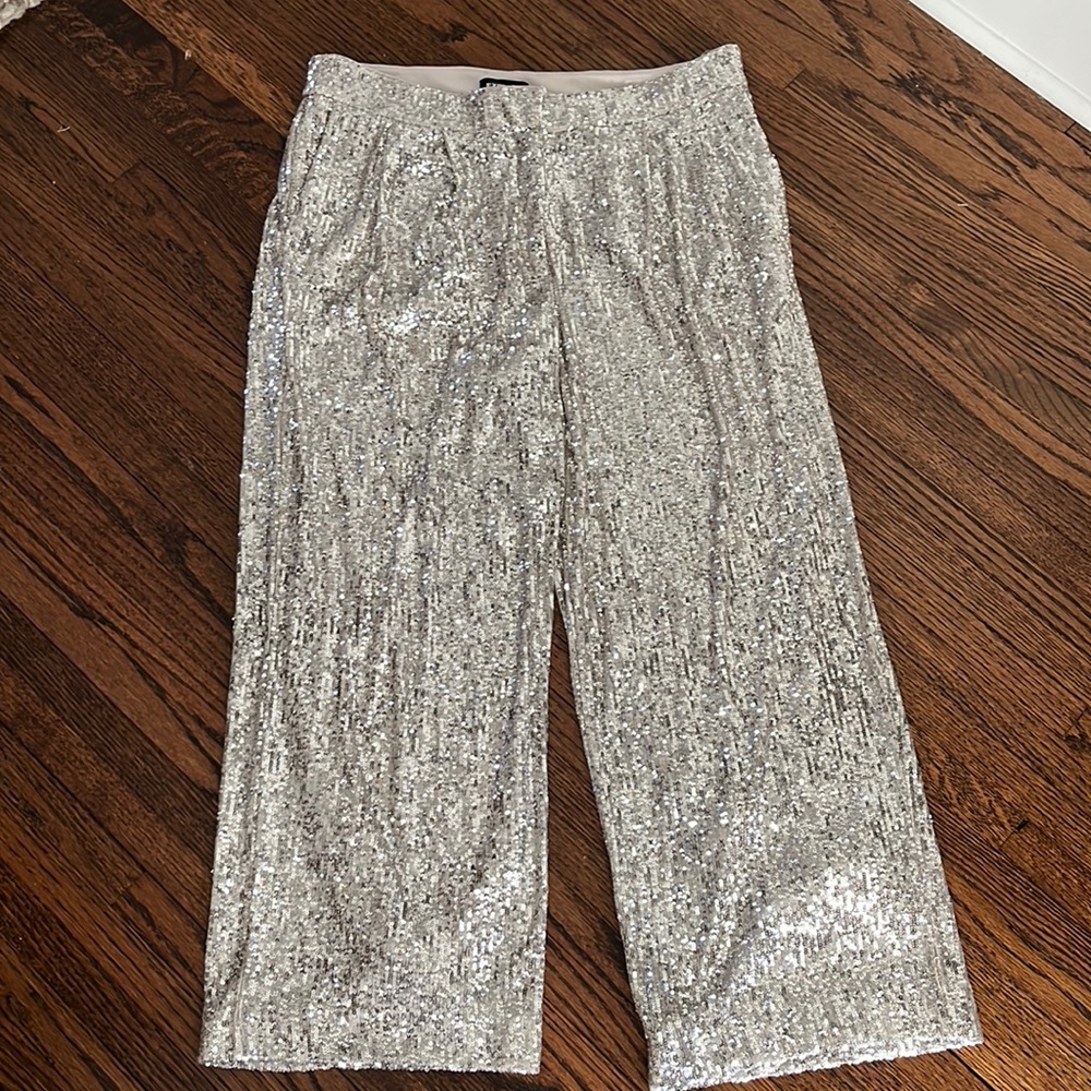 Silver, sequin pants